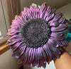 giant epoxy resin flower made with mica pigments and a silicone mold