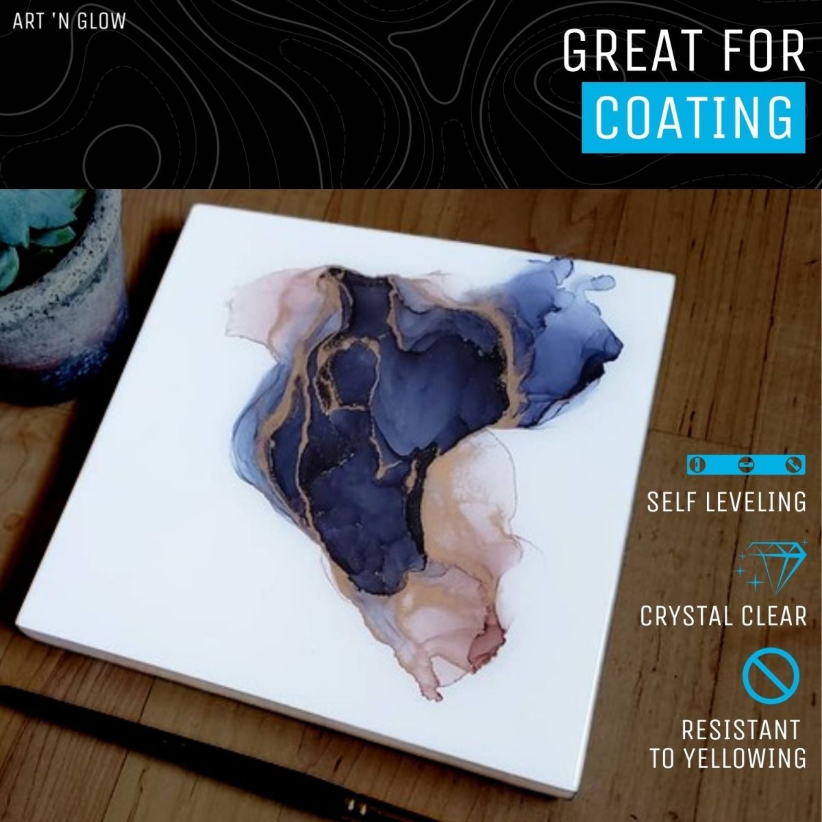  Liquid Art Clear Artist Epoxy Resin, Self-Leveling,  High-Gloss, Crystal Clear Art Resin
