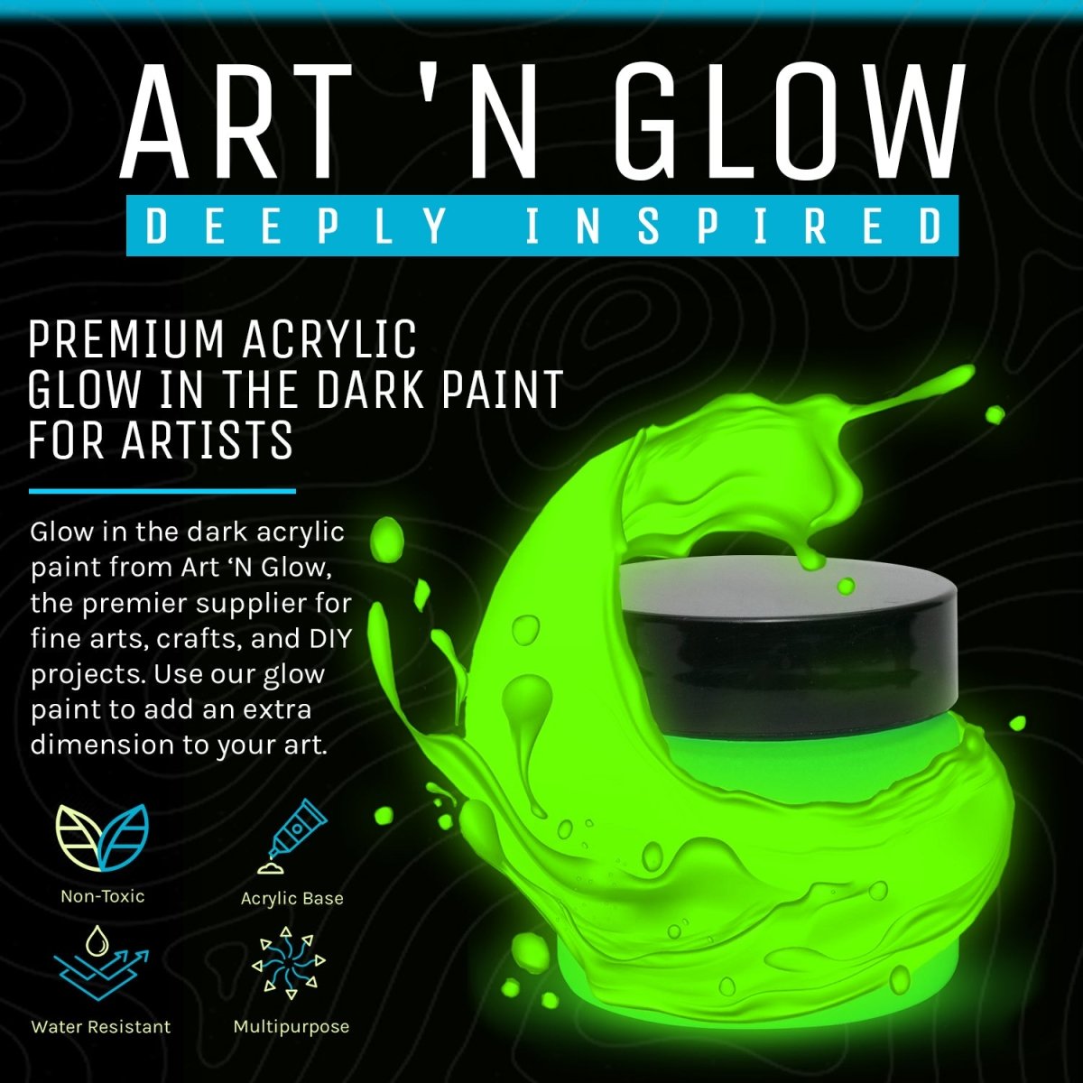 Aqua Glow in the Dark Paint - UV Glow Paint
